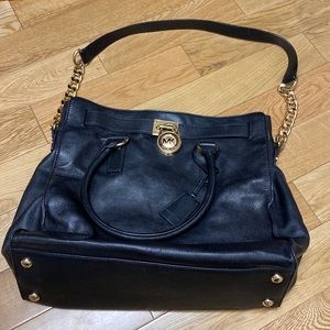 Michael Kors Large Hamilton Handbag with Gold Hardware